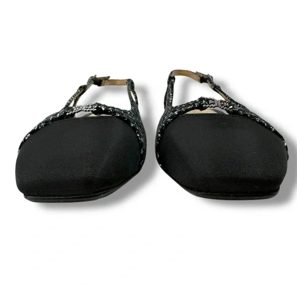 NWT Sam Edelman Kara Black Boucle Tweed Slingback Flats Size 6 Office Chic - Picture 8 of 15